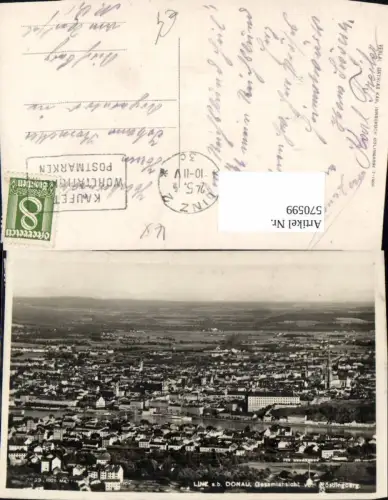 570599,Linz a. d. Donau Gesamtansicht v. Pöstlingberg