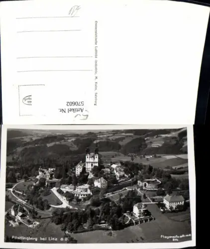 570602,Foto Ak Fliegeraufnahme Linz a. d. Donau Pöstlingberg