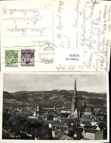 622878,Foto Ak Linz a. d. Donau Ansicht m. Dom