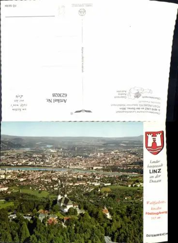 623028,Linz a. d. Donau m. Pöstlingberg pub Alpine Luftbild FÖ 58204
