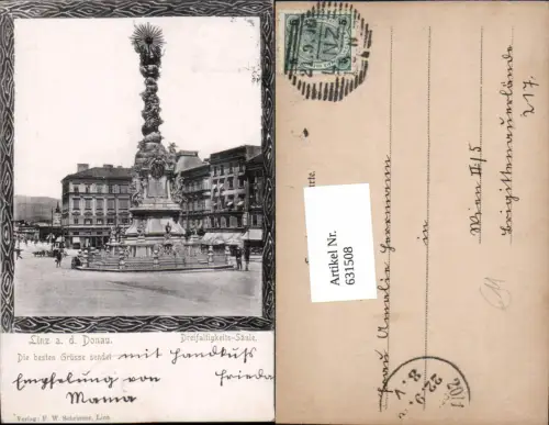 631508,Linz an der Donau Dreifaltigkeits Säule Hauptplatz pub Schrinner
