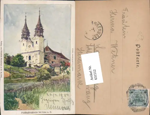 631512,Lithographie Hans Christiansen Pöstlingberg Linz an der Donau Philipp e Kramer