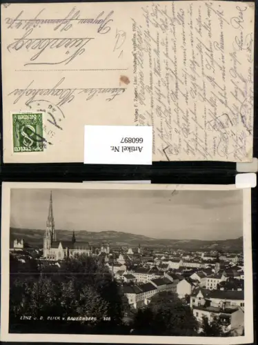 660897,Linz a. d. Donau Blick v. Bauernberg pub F. Zauner 108