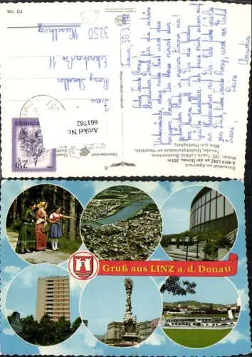 661782,Mehrbild Ak Linz a. d. Donau Tracht Schiff Dampfer