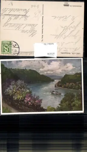 675038,Künstler AK Linz an der Donau Donaupartie pub Hans Hausner 7007euro7