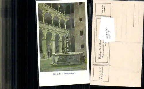 675122,Künstler AK F. Kuna Linz an der Donau Landhaus pub Verein Südmark 260