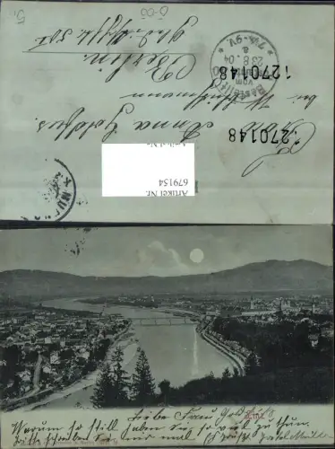 679154 Mond Lithographie Linz an der Donau 1899 pub Stengel