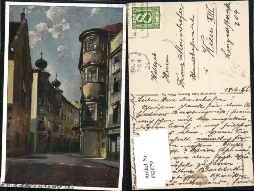 682079 Künstler AK Linz an der Donau Altstadt pub Hans Hausner 7007euro20