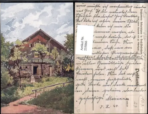 235066,Künstler AK H. Schnögaß Stelzhamers Geburtshaus in Großpiesenham