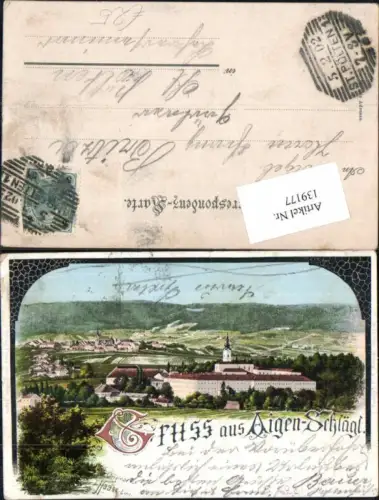 139177,Tolle Litho Gruss aus Aigen Schlägl Z. Haase signiert