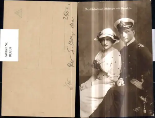 103208,Adel Monarchie Kapitänleutnant Weddigen m. Gemahlin Marine pub NPG 5251