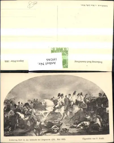 189246,Künstler Ak P. Krafft n. Ölgemälde Erzherzog Karl i. d. Schlacht b. Aspern 1809