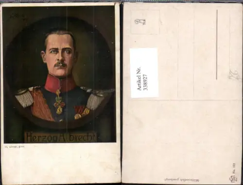 338927,Künstler Ak H. Ulmer Herzog Albrecht Portrait Adel Monarchie