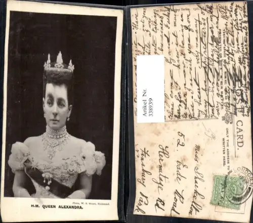 338939,H. M. Queen Alexandra m. Krone Schärpe Adel Monarchie