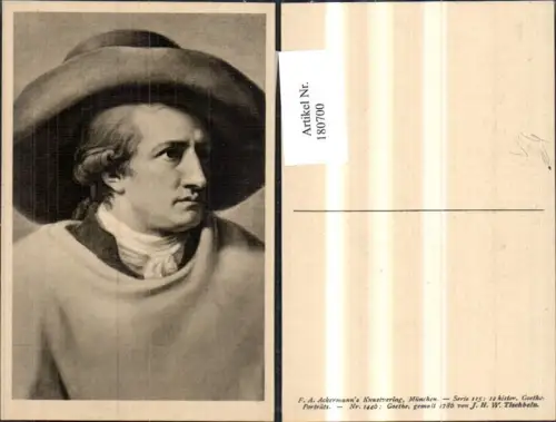 180700,Johann Wolfgang v. Goethe Dichter Portrait pub F. A. Ackermann