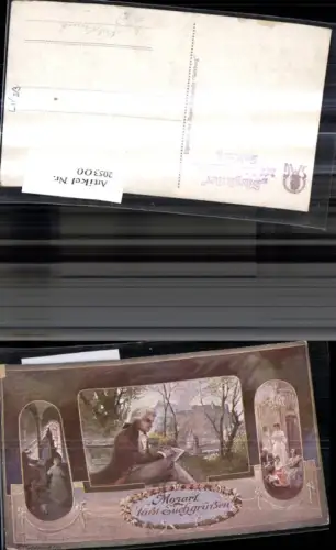 205300,Künstler Ak F. Kulstrunk Komponist Mozart läßt Euch grüßen