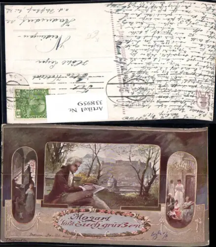 338959,Künstler Ak F. Kulstrunk Mozart läßt euch grüßen Komponist Musik
