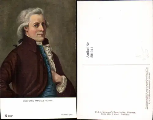 501041,Künstler Ak Tischbein Wolfgang Amadeus Mozart Komponist pub F. A. Ackermann 135euro1652b