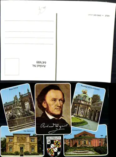 647499,Mehrbild Ak Richard Wagner Komponist Villa Wahnfried Festspielhaus Bayreuth Bayern