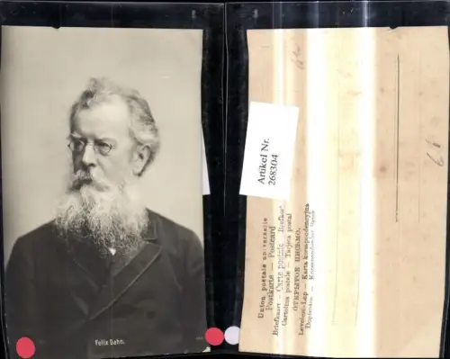 268304,Felix Dahn Rechtswissenschaft Dichter Wissenschaft