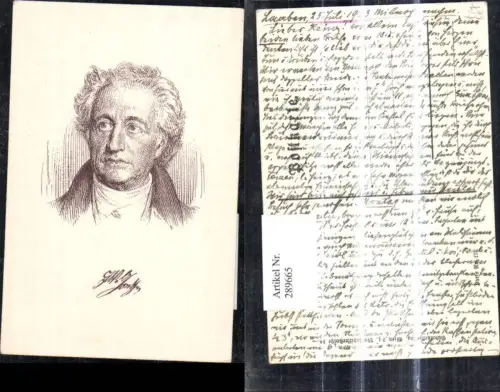 289665,Künstler Ak Johann Wolfgang von Goethe Portrait Dichter Kunst pub Südmarkverlag 17