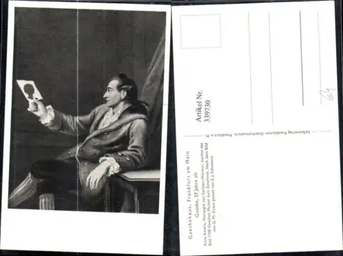 339730,Künstler Ak E. J. Schumann Goethe im 27. Lebensjahr Kunst Wissenschaft