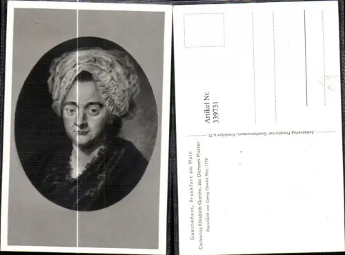 339731,Künstler Ak Georg Oswald May Catherina Elisabeth Goethe Dichter Mutter Kunst Wissenschaft