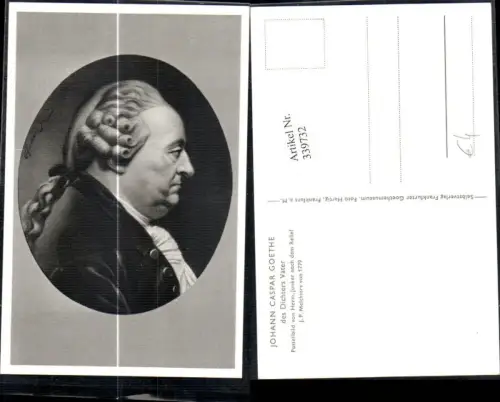 339732,Künstler Ak J. P. Melchiors Johann Caspar Goethe Dichter Vater Kunst Wissenschaft