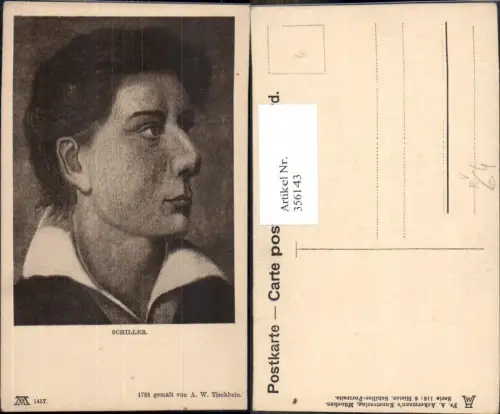 356143,Künstler Ak A. W. Tischbein Schiller Portrait pub F. A. Ackermann 116euro1457
