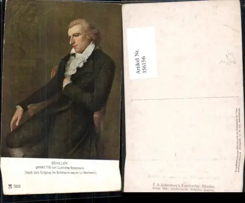 356156,Künstler Ak Ludovike Simanoviz Schiller Portrait pub F. A. Ackermann 704euro7033
