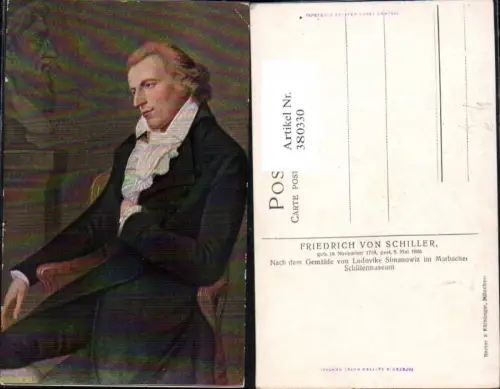 380330,Künstler Ak Ludowike Simanowiz Friedrich v. Schiller Kunst Wissenschaft