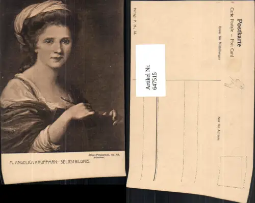 647515,Künstler Ak M. Angelika Kauffmann Selbstbildnis Malerin Künstlerin Kunst