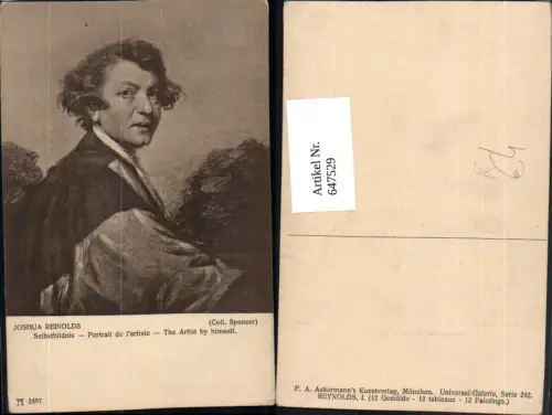 647529,Künstler Ak Joshua Reinolds Selbstbildnis Maler Künstler Kunst