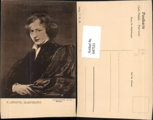 647531,Künstler Ak A. van Dyck Selbstbildnis Maler Künstler Kunst