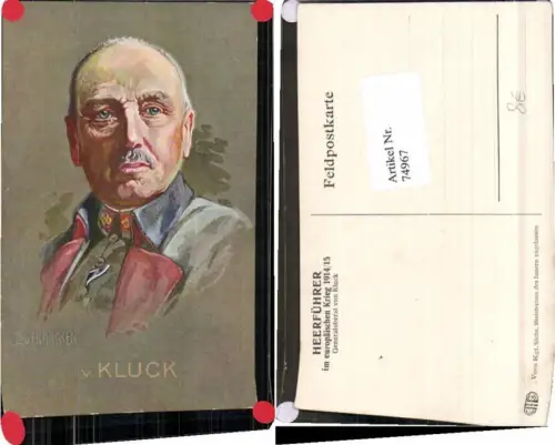 74967,Von Kluck Generaloberst sign r. v. Francken