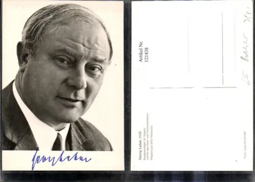 121438,Georg Leber Bundesminister f. Verkehr Autogramm Politik