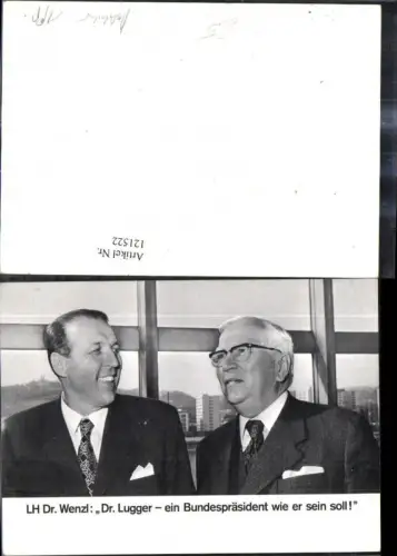 121522,Landeshauptmann Dr. Wenzl u. Dr. Lugger Politik