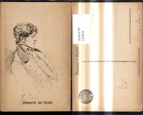 121814,Künstler Ak Bismarck a. Knabe Politik