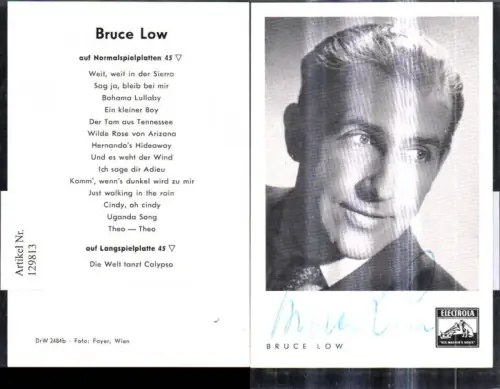 129813,Bruce Low Sänger Schauspieler Autogramm poub Eletrola