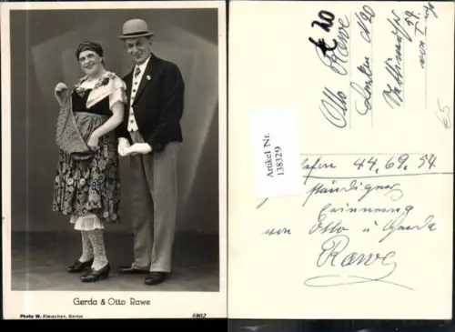 138329,Gerda e Otto Rawe Schauspieler pub Fleischer Berlin