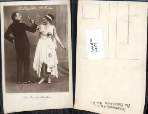 141275,H. Marischka B. Fischer Sekt Glas Rose von Stambul