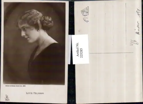 225285,Schauspielerin Lotte Neumann Portrait pub RPH 194euro3
