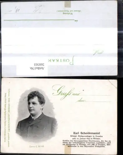 268303,Karl Scheidemantel Hofopernsänger Dresden Sänger Text