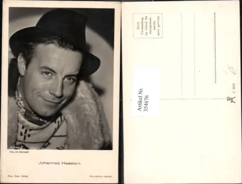 354676,Schauspieler Johannes Heesters Hut pub Film Foto Verlag A 3892euro1