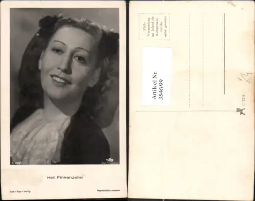 354699,Schauspielerin Heli Finkenzeller pub Film Foto Verlag A 3746euro1