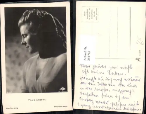 354718,Schauspielerin Paula Wessely pub Film Foto Verlag A 3706euro1