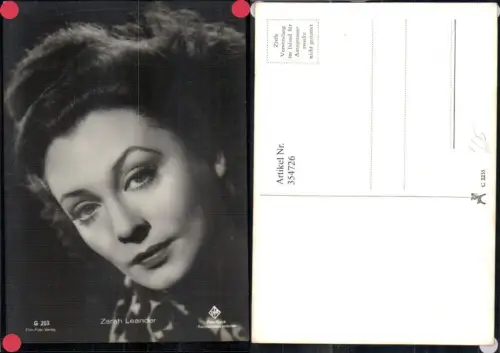 354726,Schauspielerin Zarah Leander pub Film Foto Verlag G 203