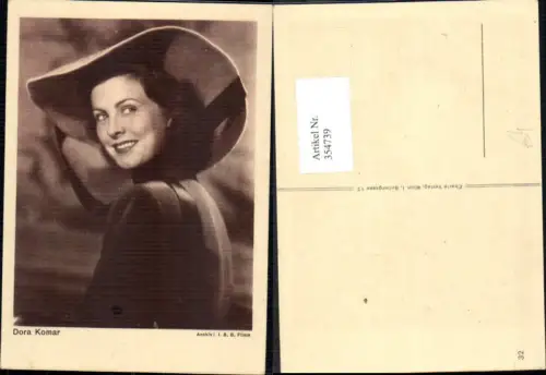 354739,Schauspielerin Dora Komar Hut Hutmode