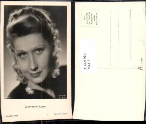 356115,Schauspielerin Clementia Egies pub Film Foto Verlag A 3871euro1