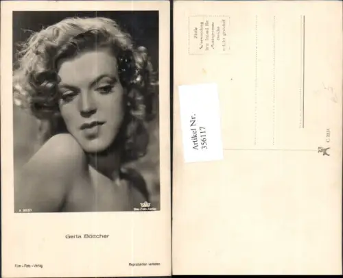356117,Schauspielerin Gerta Böttcher pub Film Foto Verlag A 3923euro1